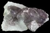 Purple Fluorite Crystals on Druzy Quartz - China #100726-1